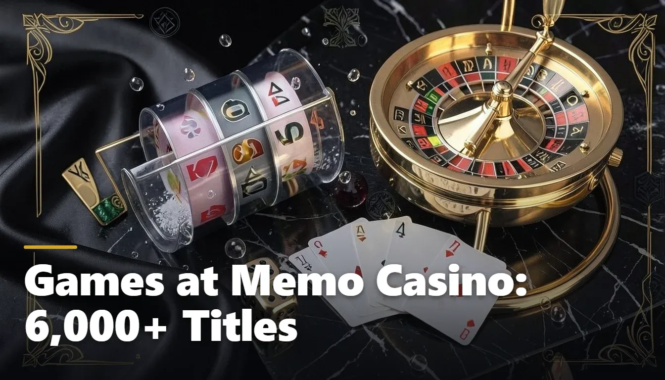 Memo Casino game lobby with slot and live casino sections